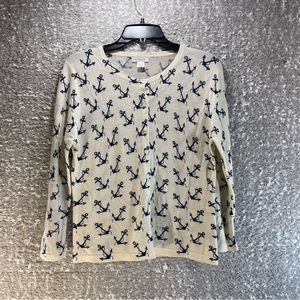 Garnet Hill Women Ivory Wool Cardigan Sweater Small Button Up